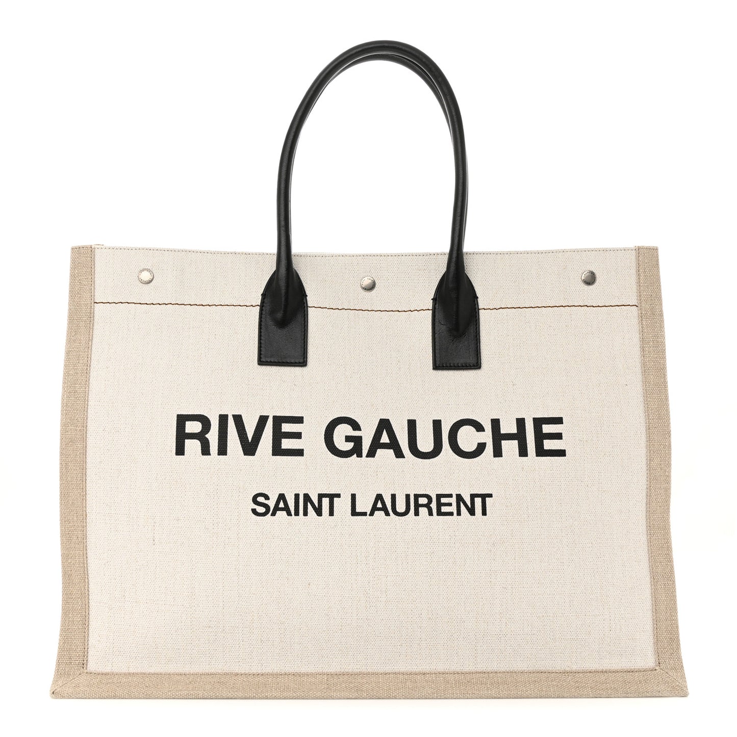 Linen Calfskin Rive Gauche Tote Optic White
