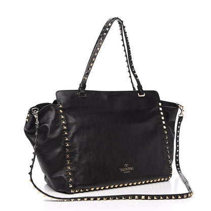 Valentino Garavani Vitello Medium Rockstud Tote Black 2 of 14