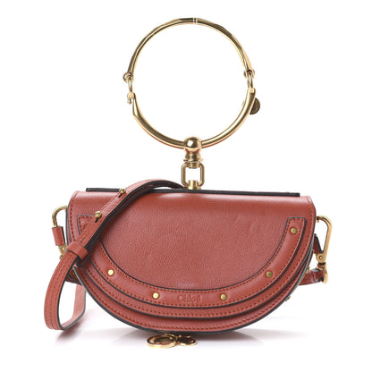 Chloe Calfskin Small Nile Bracelet Minaudiere Bag Sepia Red 1 of 9