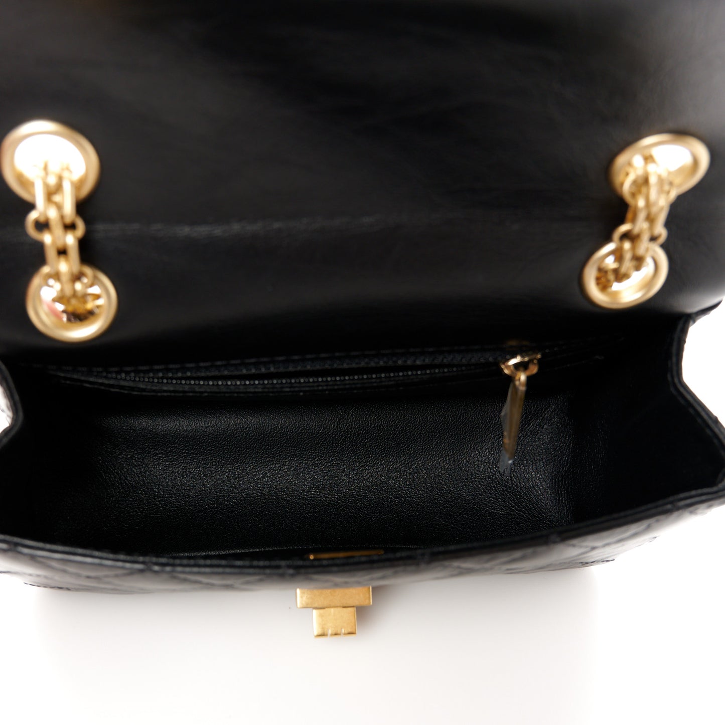 Aged Calfskin Quilted 2.55 Reissue Mini Flap Black