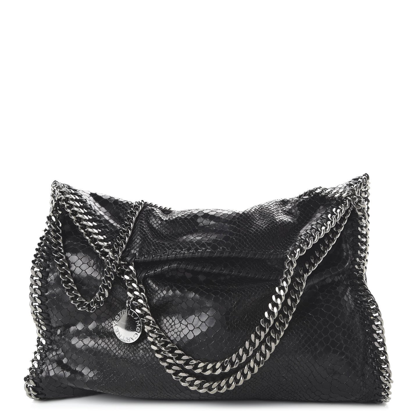 Eco Python Falabella Fold Over Tote Black