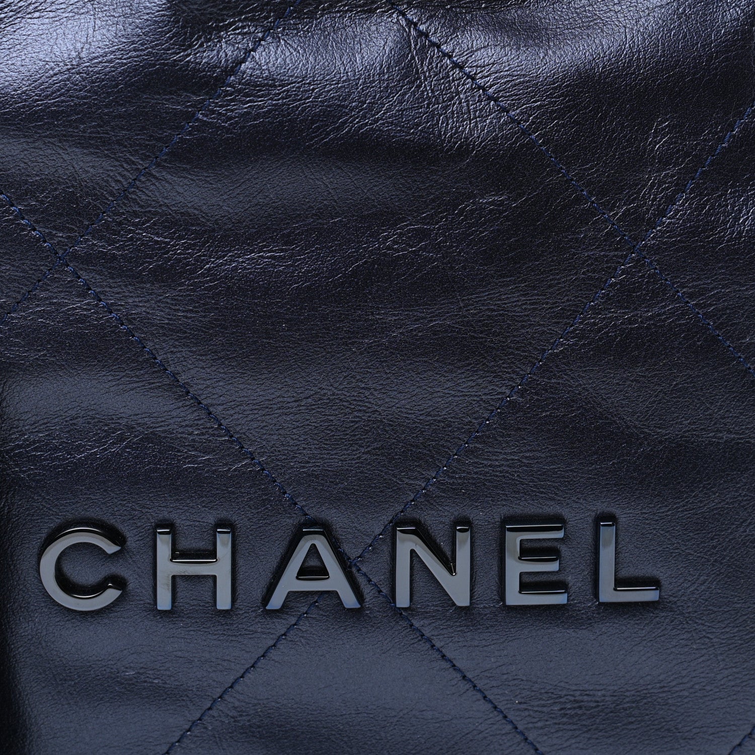 Chanel Metallic Calfskin Quilted Small Chanel 22 Navy Blue 9 of 11