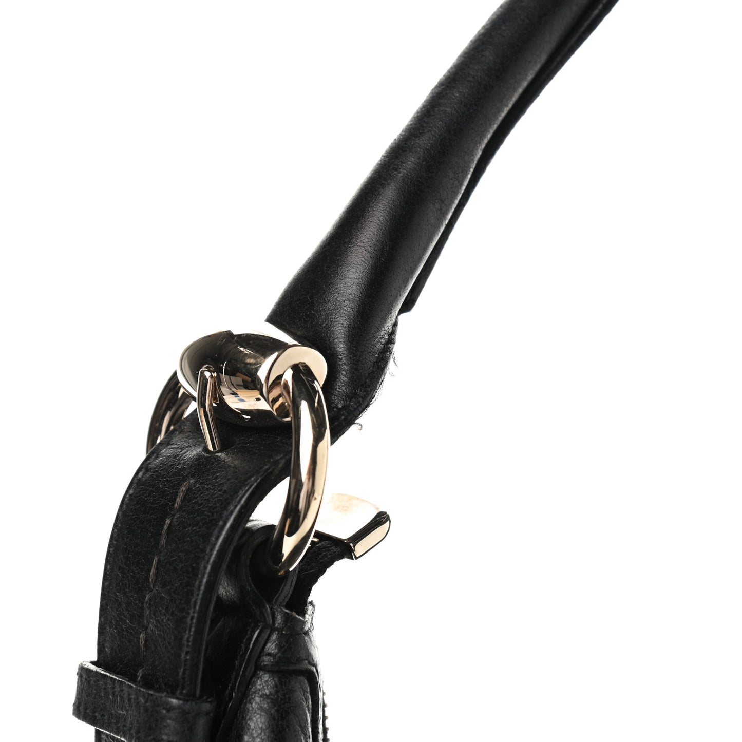 Pebbled Calfskin Guccissima Trim Medium Signoria Hobo Black