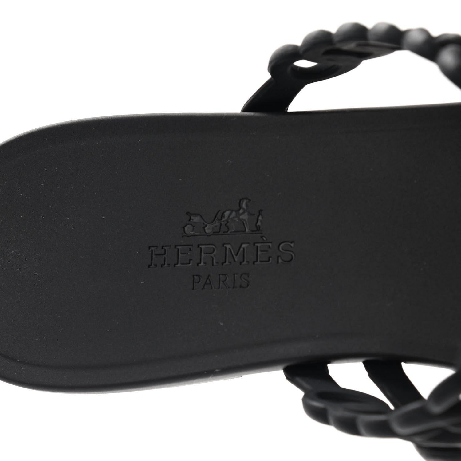 Hermes Rubber Chaine d'Ancre Nude Sandals 36 Black 6 of 8