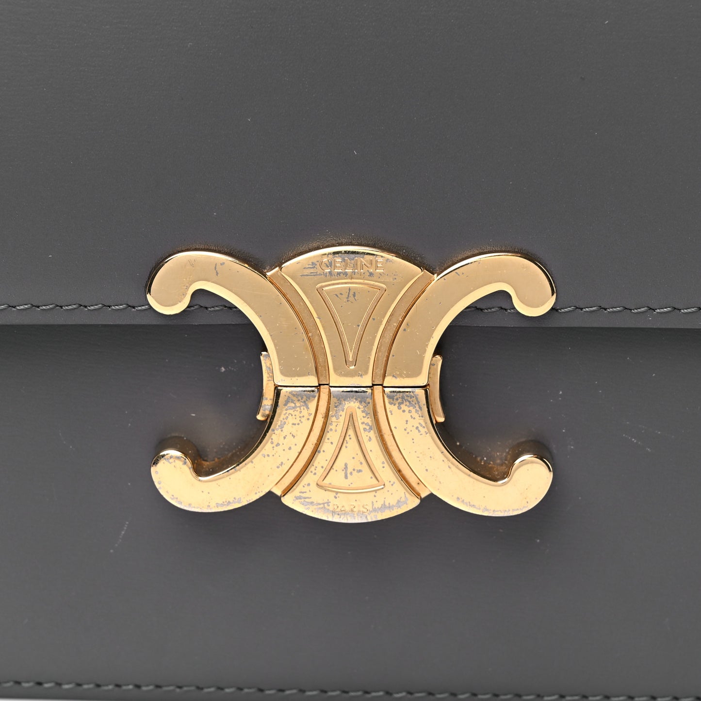 Shiny Calfskin Medium Triomphe Grey
