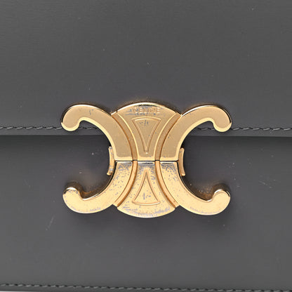 Celine Shiny Calfskin Medium Triomphe Grey 16 of 21
