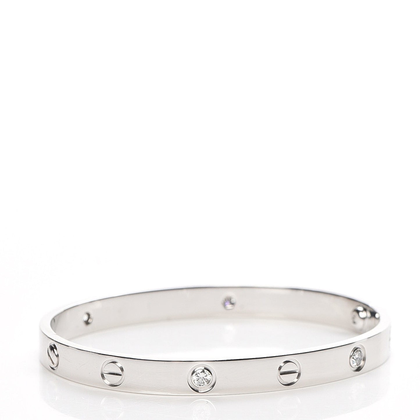 18K White Gold 4 Diamond LOVE Bracelet 17