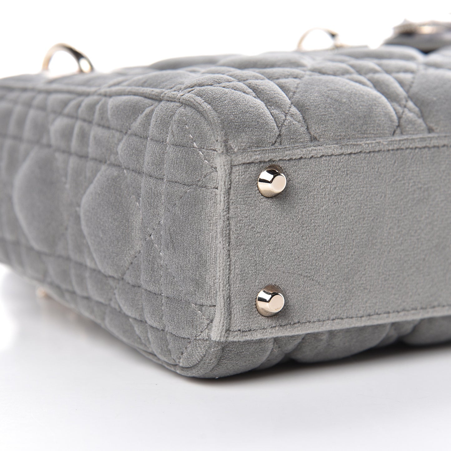 Velvet Mini Lady Dior Gray