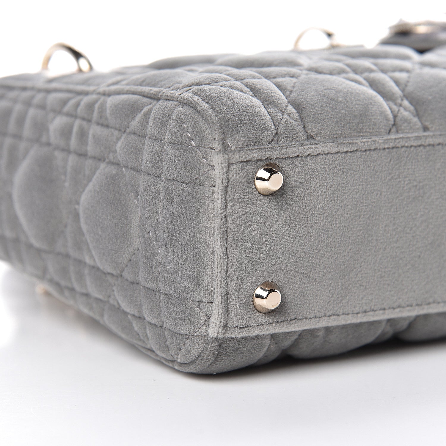 Christian Dior Velvet Mini Lady Dior Gray 8 of 11