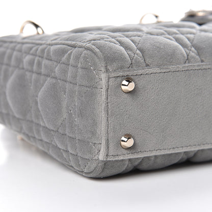 Christian Dior Velvet Mini Lady Dior Gray 8 of 11