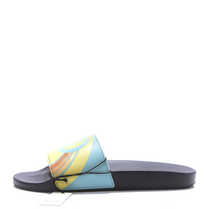 Gucci Rubber GG Rainbow Mens Pursuit Pool Slide Sandals 12 Aquamarine 1 of 10