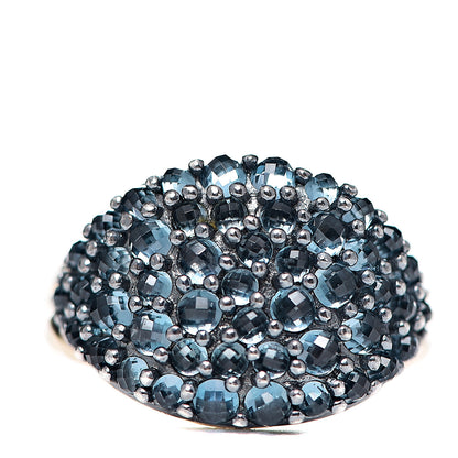David Yurman Sterling Silver 18K Yellow Gold Blue Topaz Berries Pinky Ring 51 5.75 1 of 5
