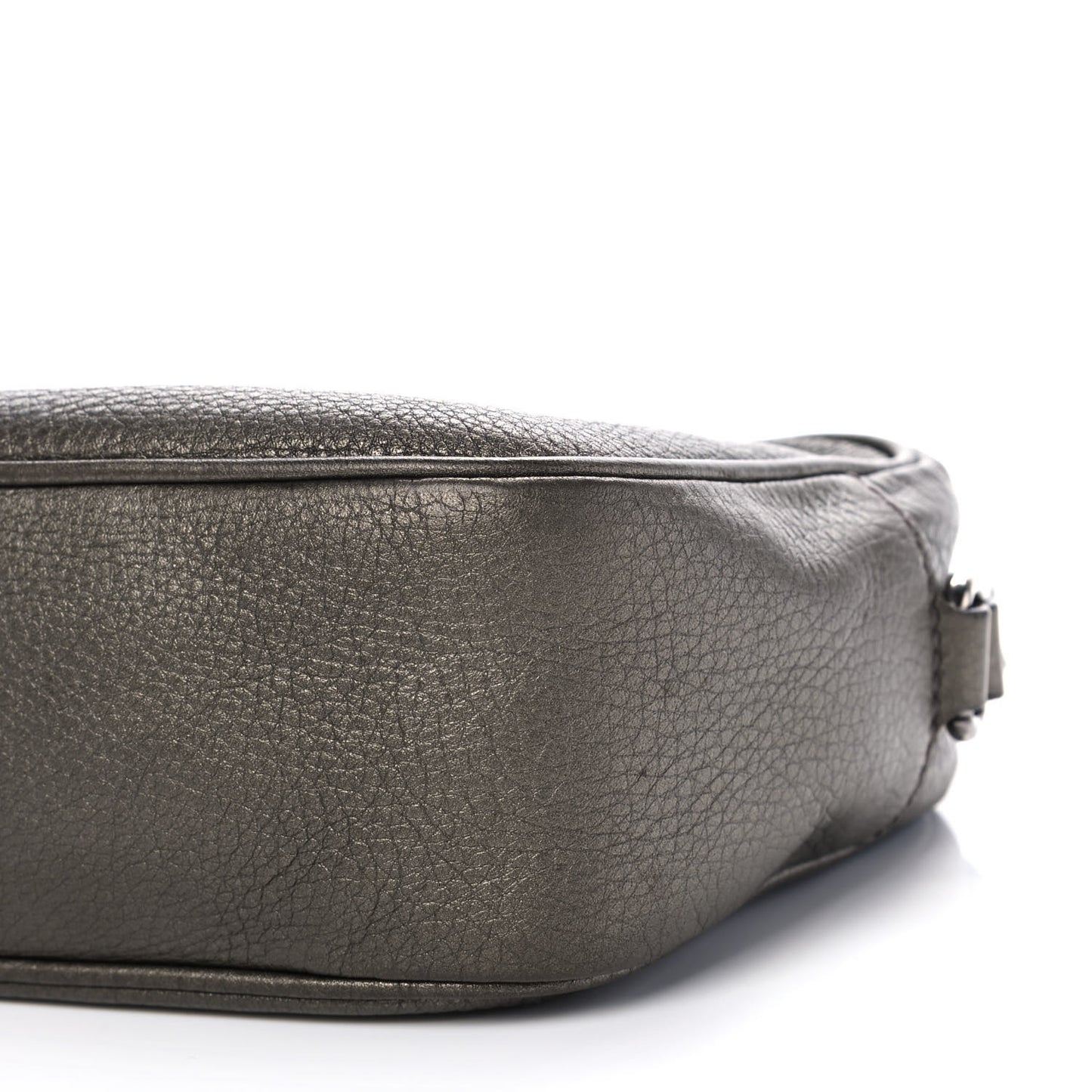 Metallic Pebbled Calfskin Small Soho Disco Bag Sasso