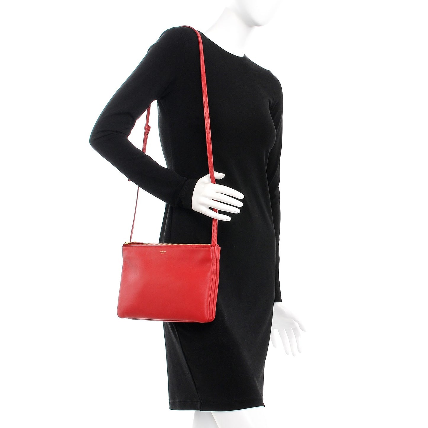 Lambskin Large Trio Crossbody Bag Red
