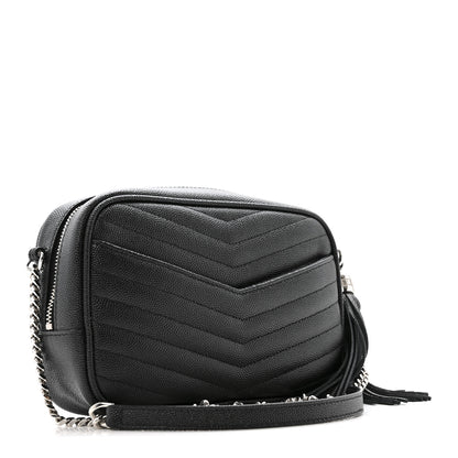 Saint Laurent Grain De Poudre Matelasse Monogram Mini Lou Camera Bag Black 3 of 13