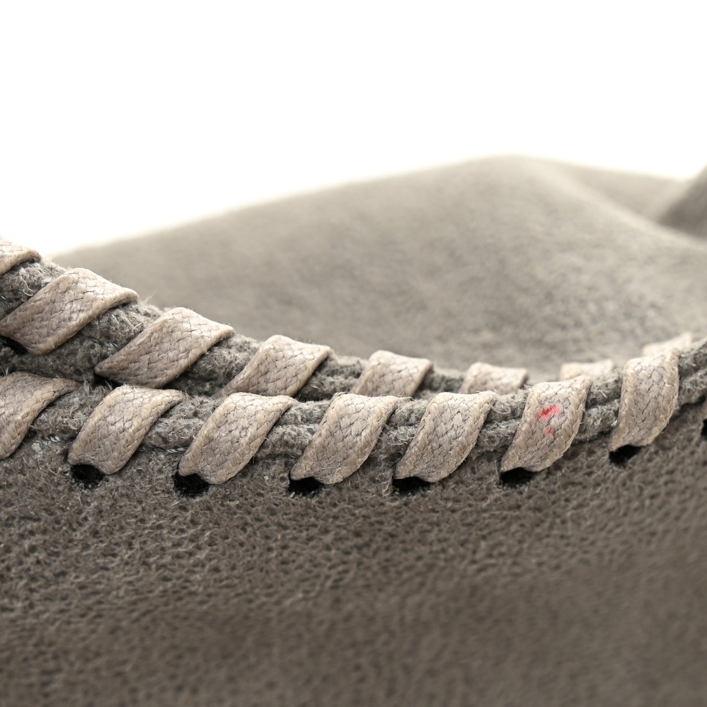Shaggy Deer Mini Falabella Fold Over Tote Light Grey