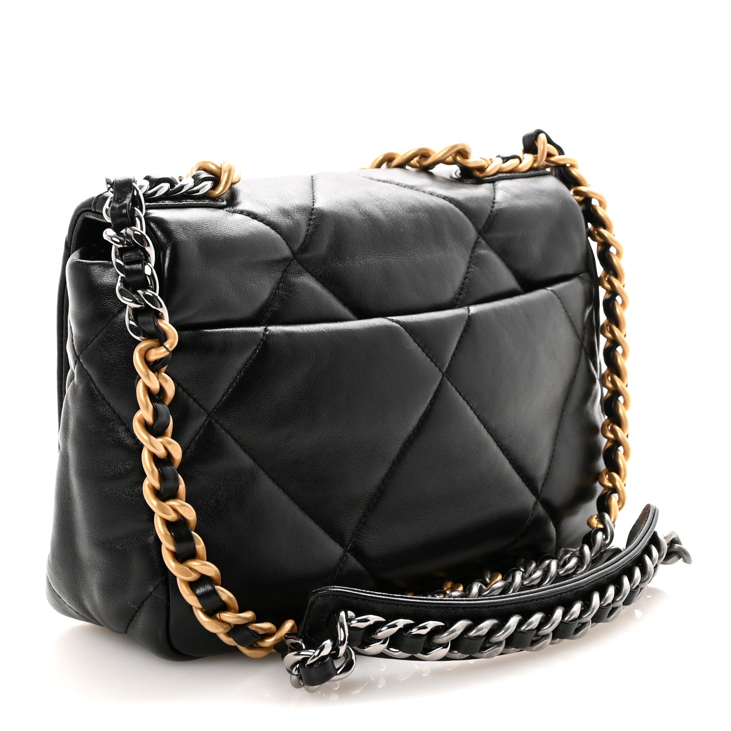 Lambskin Quilted Medium Chanel 19 Flap Black
