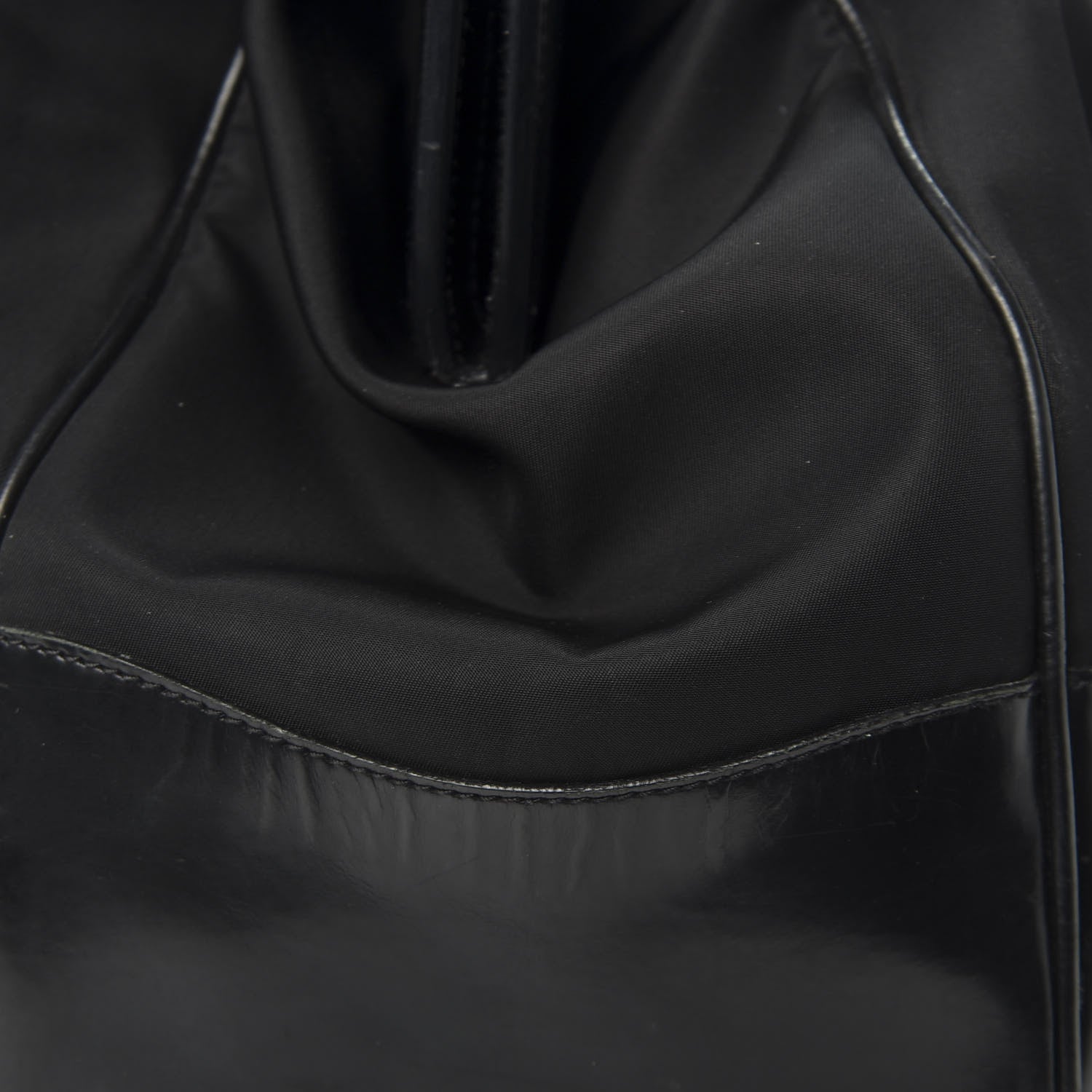 Prada Tessuto Nylon Calfskin Frame Satchel Black 14 of 15