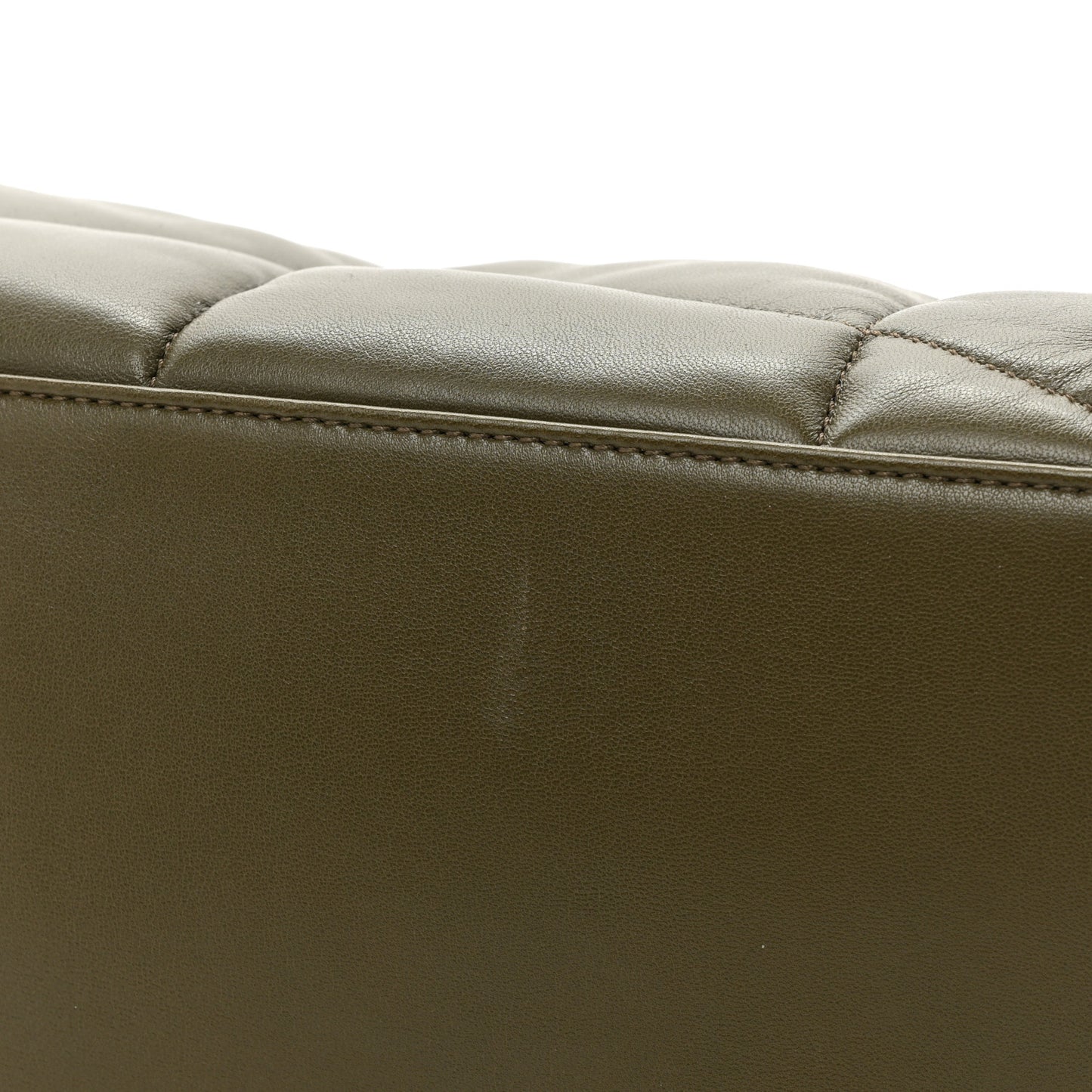 Lambskin Quilted Medium Loulou Puffer Monogram Chain Satchel Seaweed