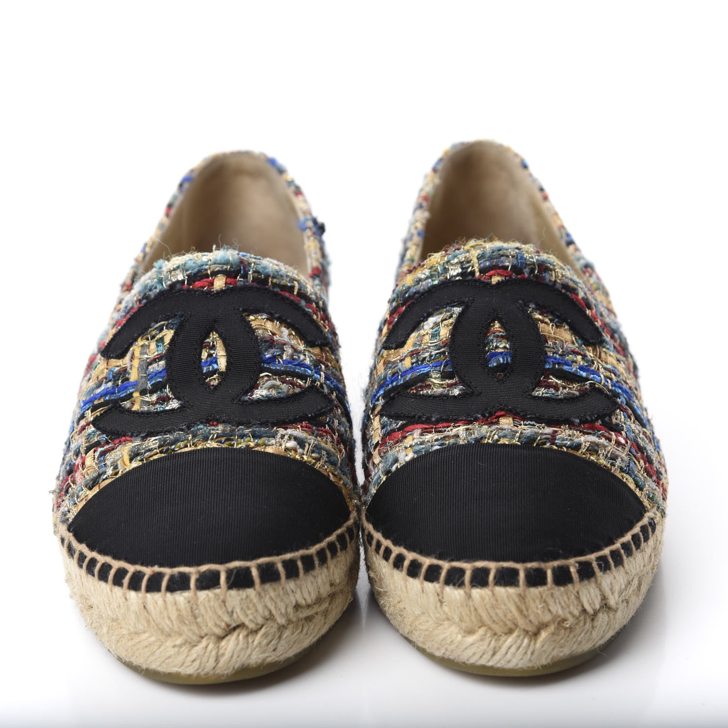 Chanel Tweed Grosgrain CC Espadrilles 36 Multicolor 2 of 11