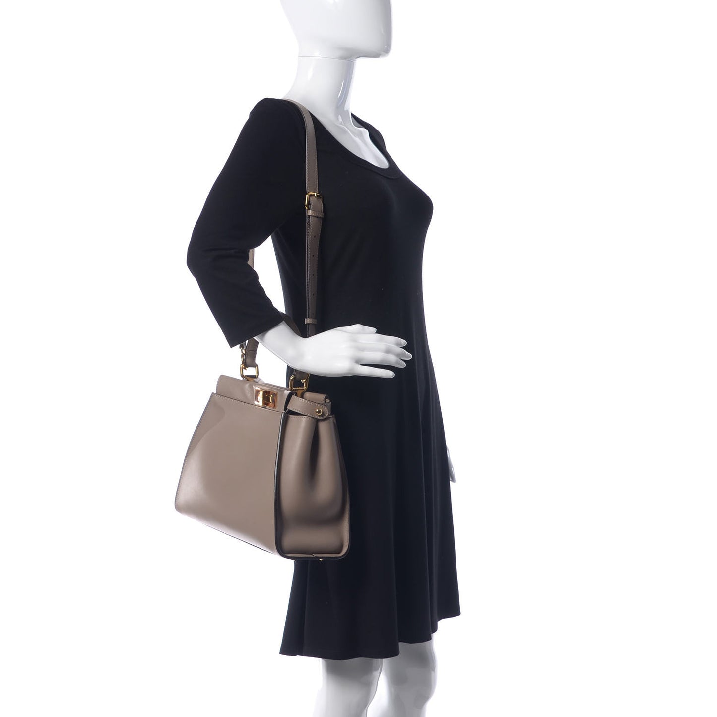 Vitello Seta Plexiglass Tortoise Medium Peekaboo Iconic Satchel Tortora