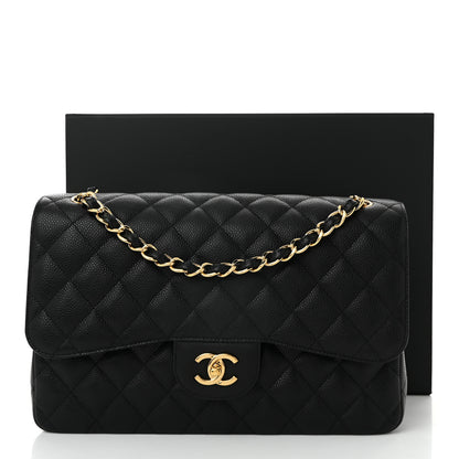 Chanel Caviar Quilted Jumbo Double Flap Black 11 of 11