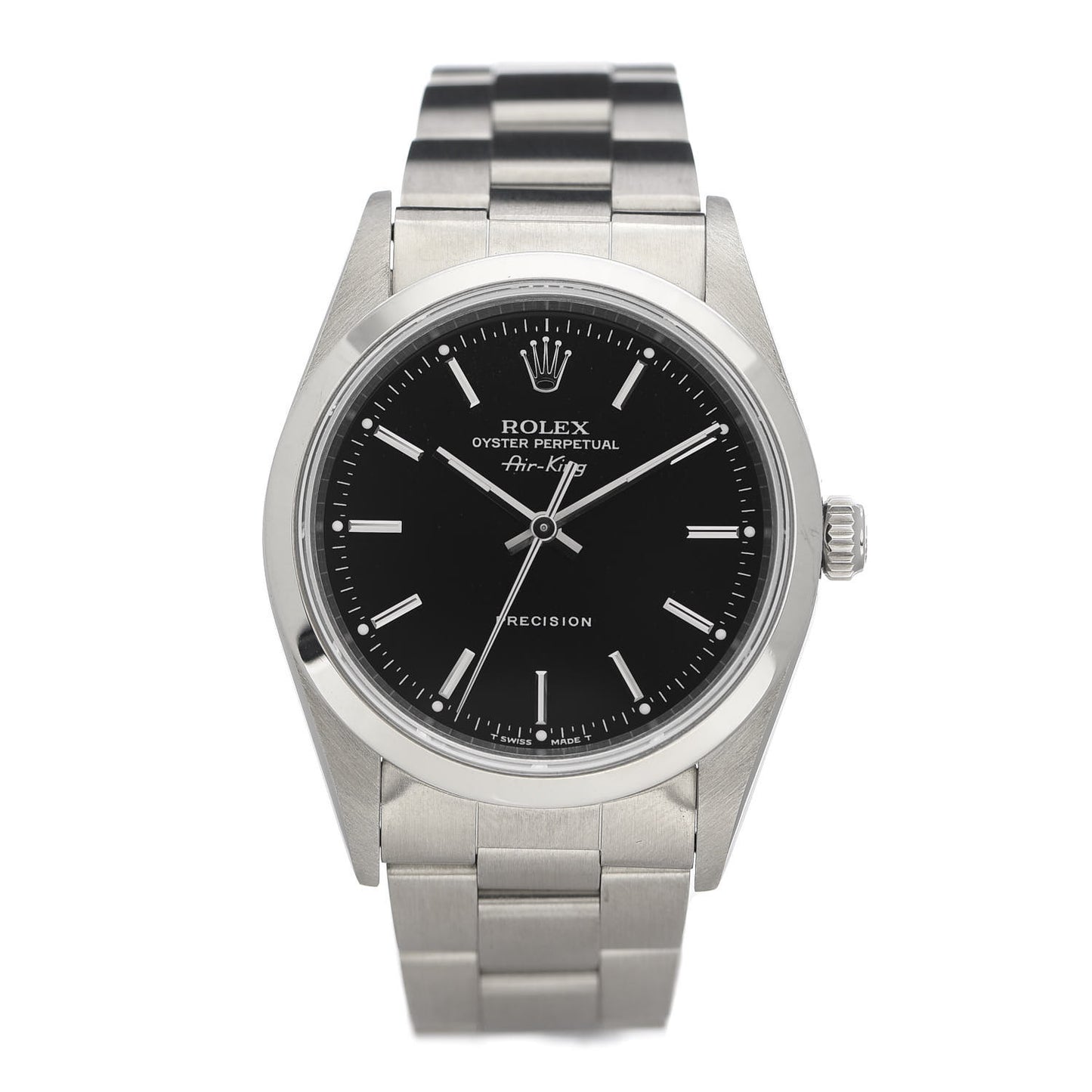 Stainless Steel 34mm Air-King Oyster Perpetual Precision Watch Black 14000