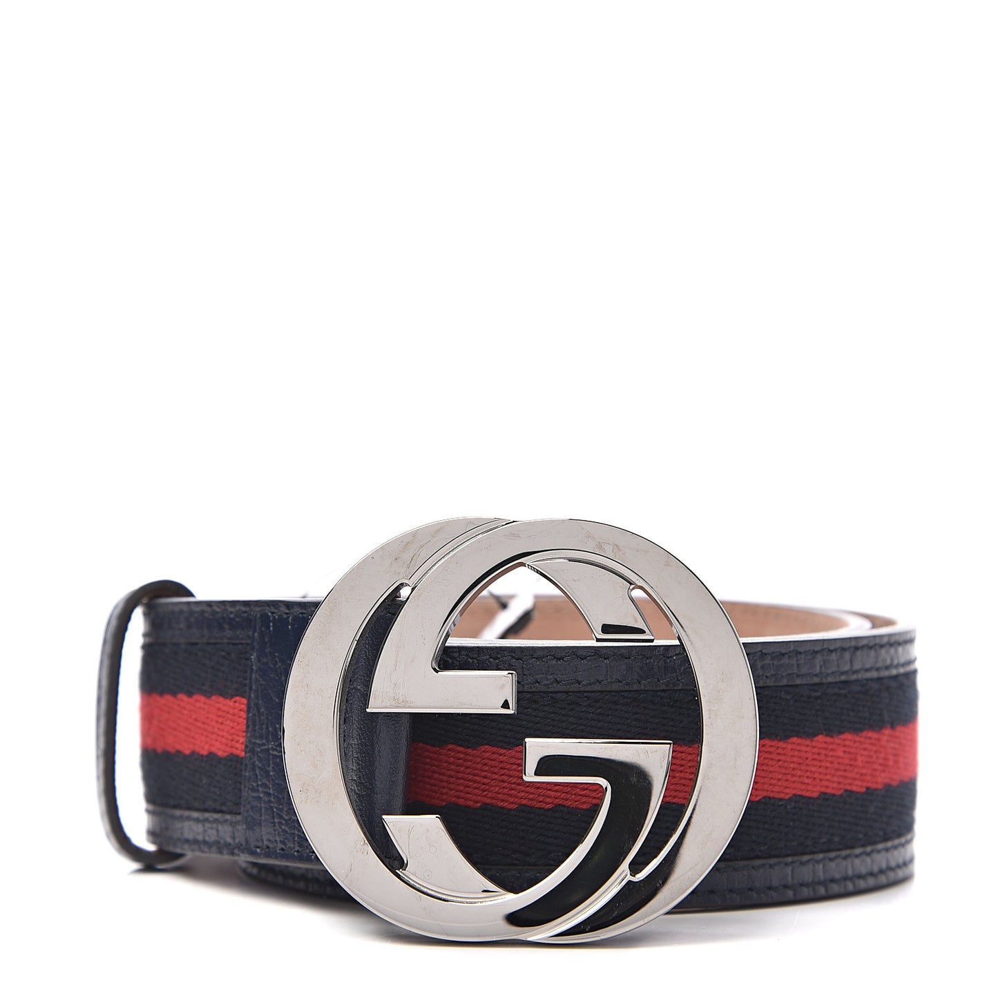 Calfskin Web Interlocking G Belt 75 30 Navy