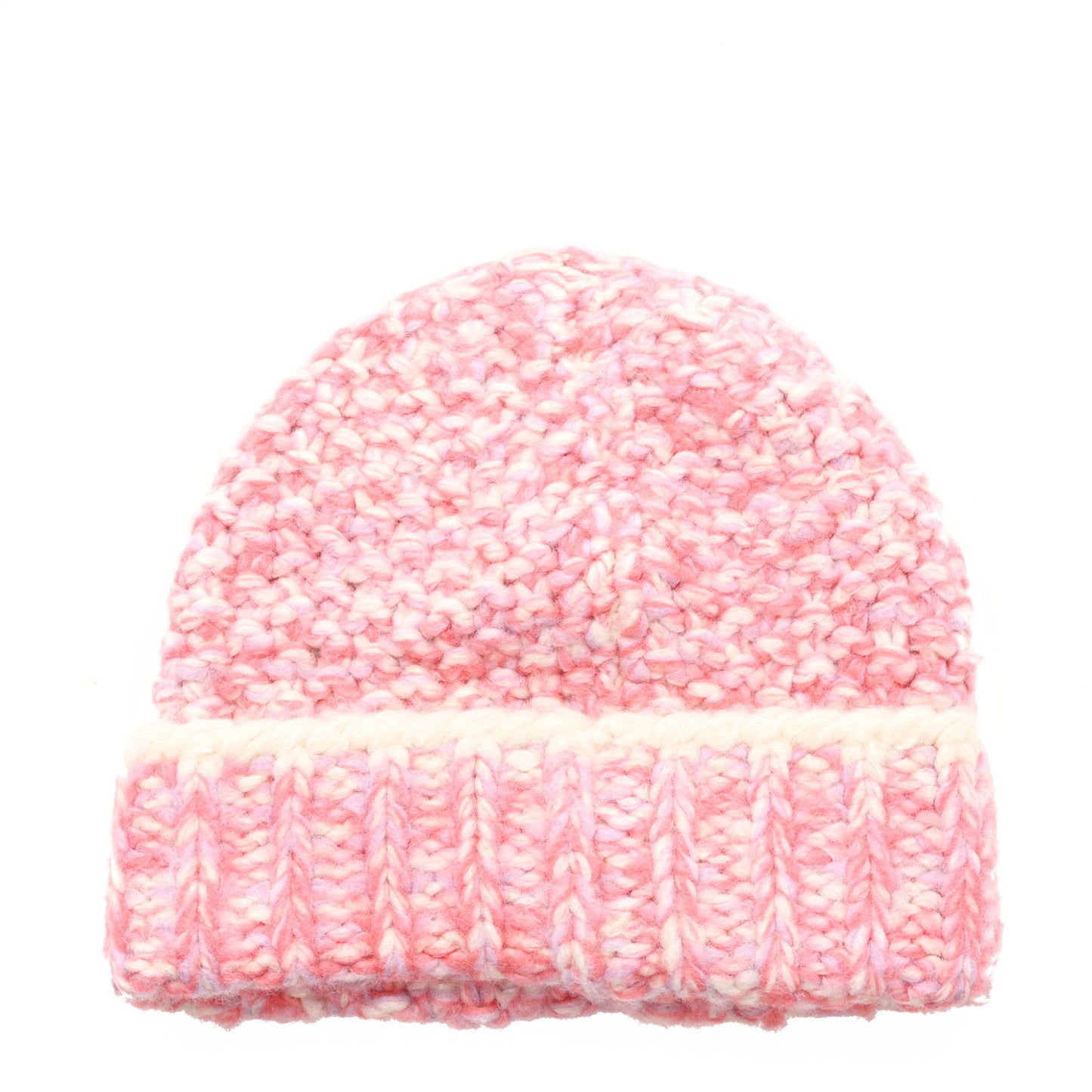 Cashmere Silk CC Beanie Hat M Pink White Lilac