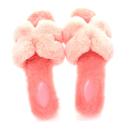 Hermes Woolskin Oran Sandals 38 Rose Du Desert 2 of 8
