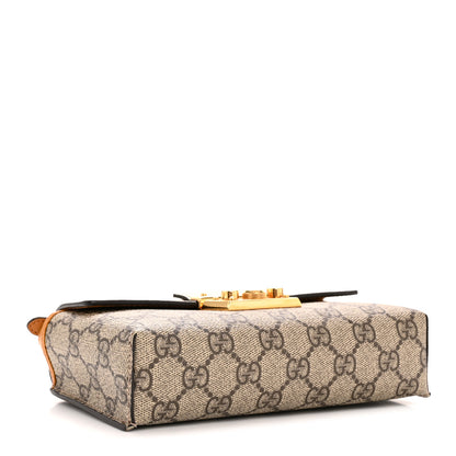Gucci GG Supreme Monogram New Sakai Calfskin Mini Padlock Top Handle Shoulder Bag Beige Ebony Mystic White Sun Oil 4 of 12