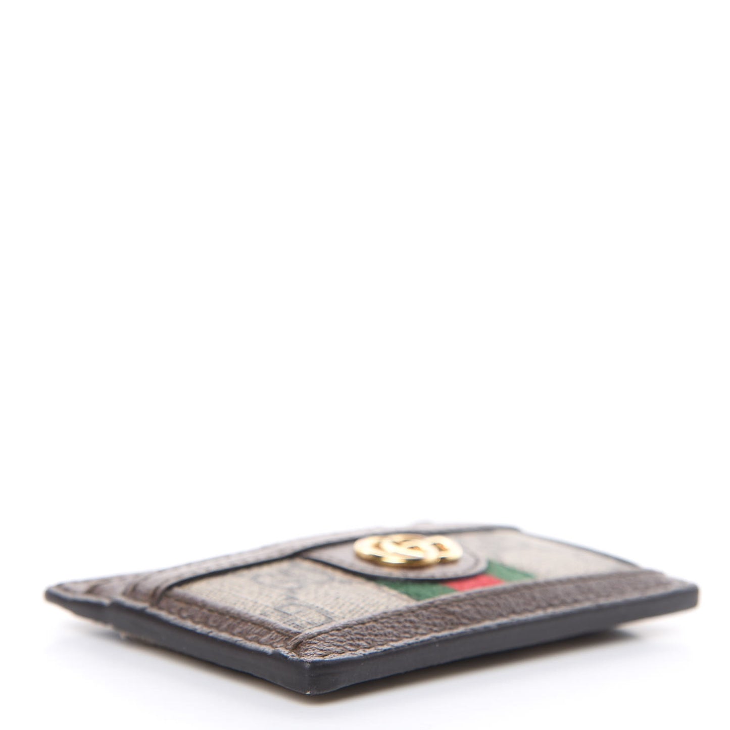 GG Supreme Monogram Ophidia Card Holder Brown