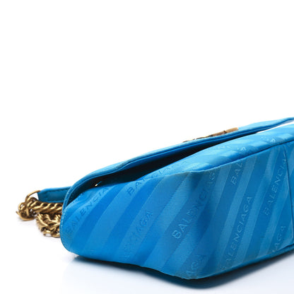 Balenciaga Nylon Jacquard Diagonal Logo S BB Round Shoulder Bag Bleu 7 of 9