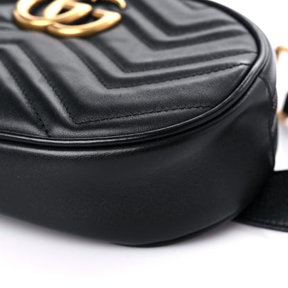 Gucci Calfskin Matelasse GG Marmont Belt Bag 75 30 Black 10 of 13