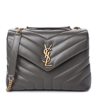 Saint Laurent Calfskin Y Quilted Monogram Small Loulou Chain Satchel Pebble 1 of 11