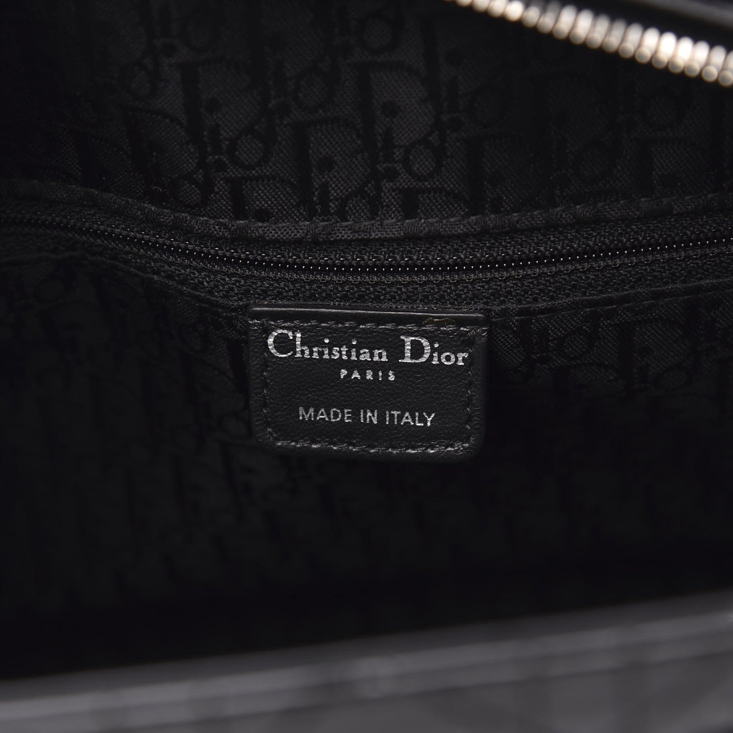 Patent Cannage Stitched Large Lady Dior Black