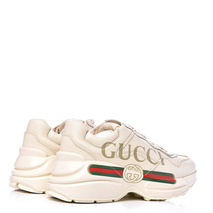 Gucci Calfskin Logo Womens Rhyton Sneakers 35 Ivory 4 of 8