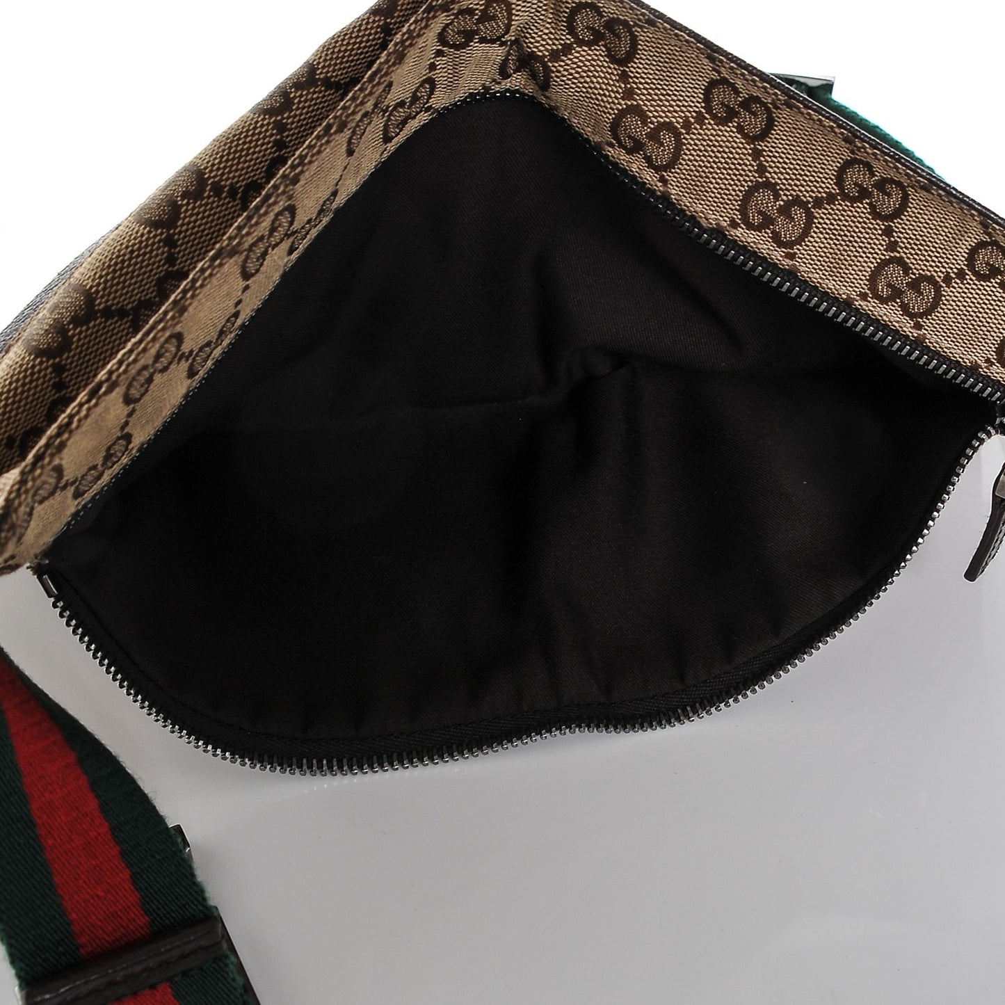 Monogram Web Belt Bag Dark Brown