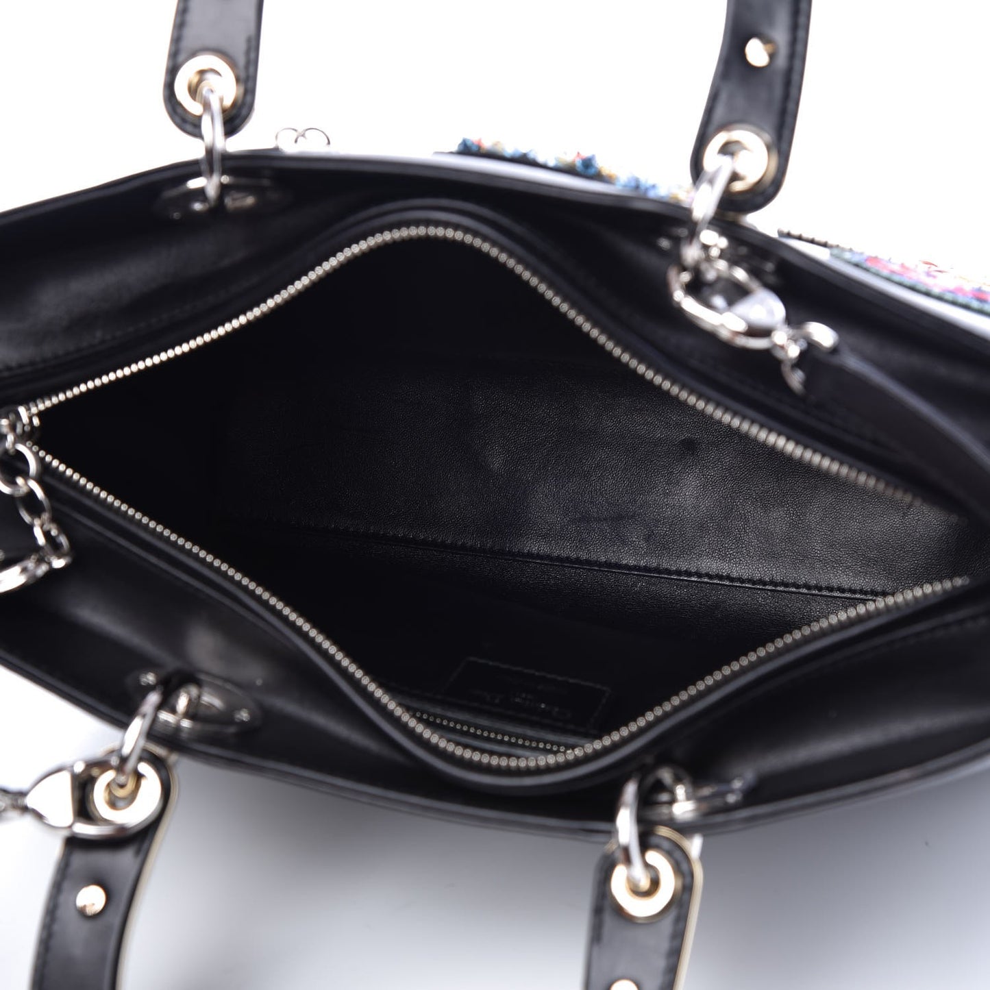 Smooth Calfskin Large Lucky Badges Lady Dior Black