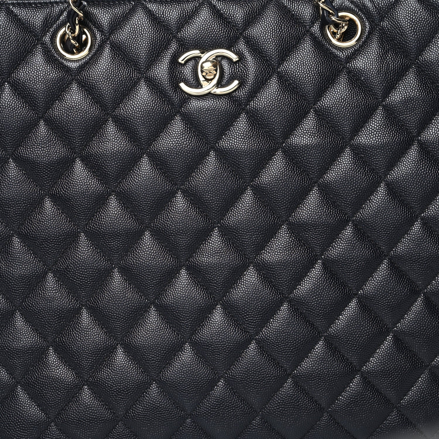 Chanel Caviar Quilted Large CC Shopping Tote Navy 8 of 10