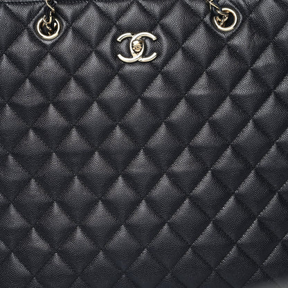 Chanel Caviar Quilted Large CC Shopping Tote Navy 8 of 10