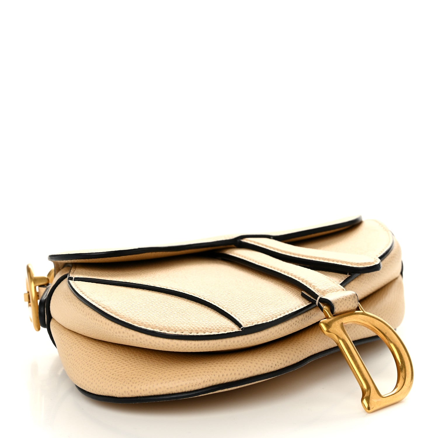 Christian Dior Grained Calfskin Saddle Bag Warm Taupe 4 of 10