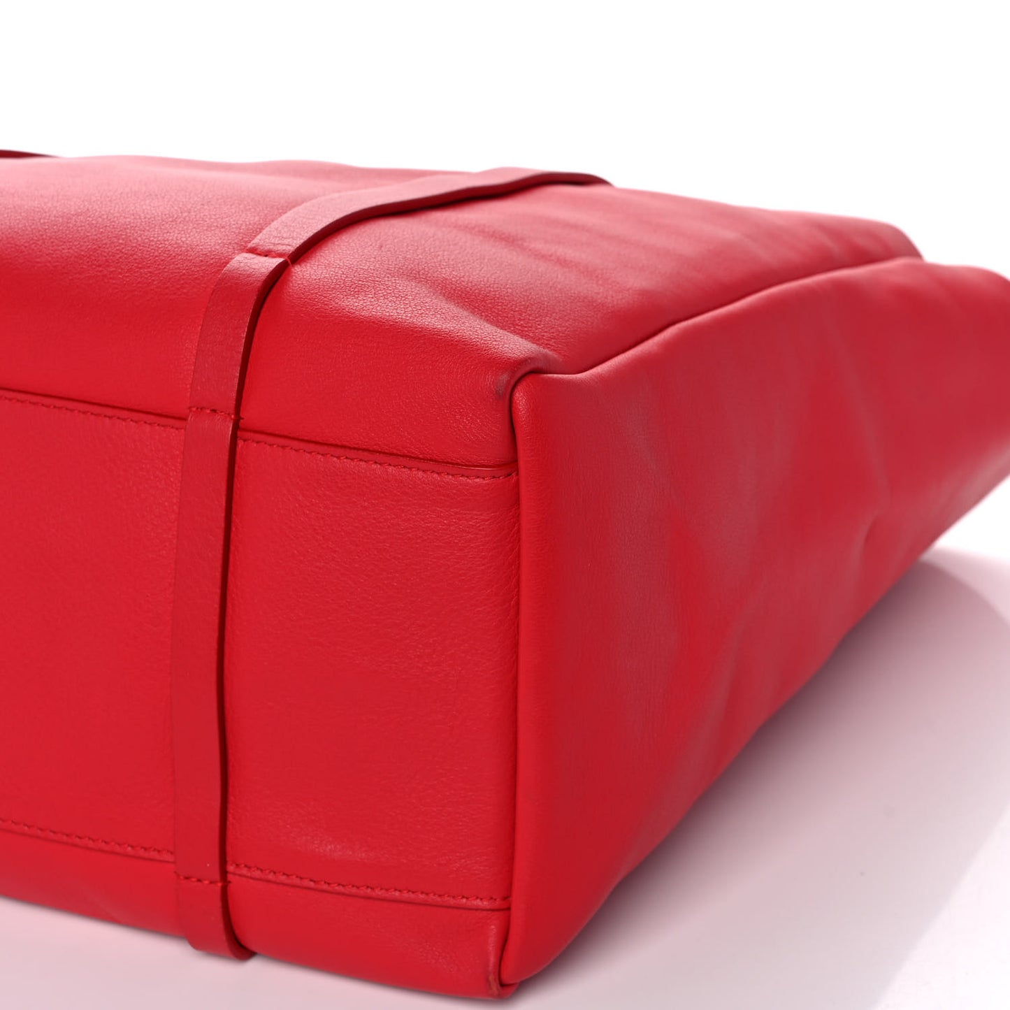 Veau Baltimore Double Sided Small Everyday Tote Rouge Vermeil Black