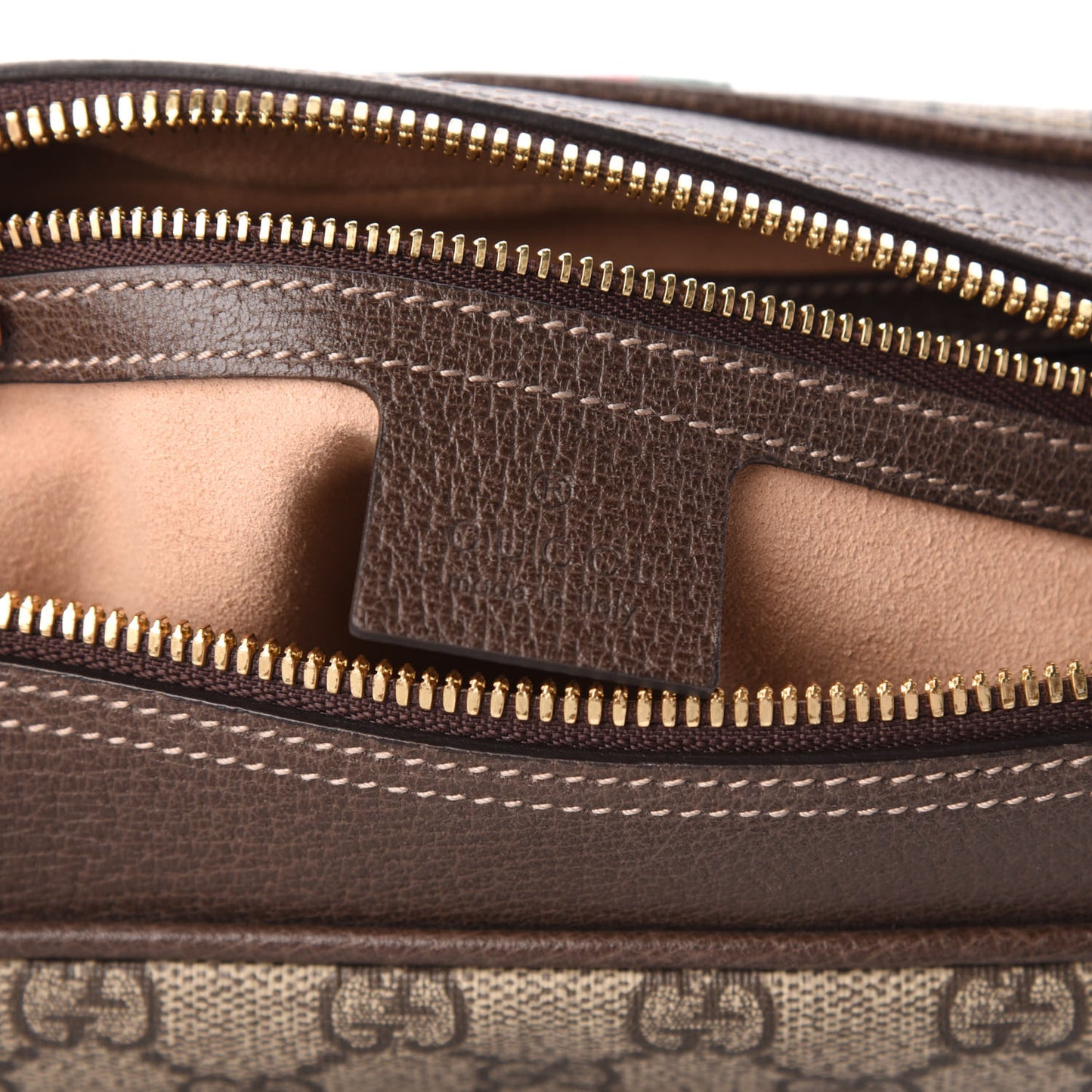 GG Supreme Monogram Web Small Ophidia Shoulder Bag Brown