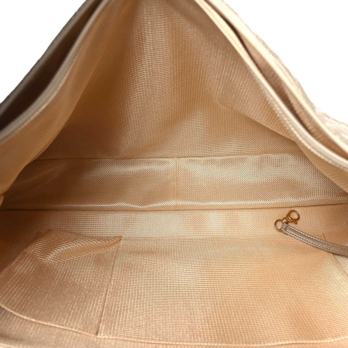 Metallic Calfskin Quilted XXL Travel Flap Bag Gold