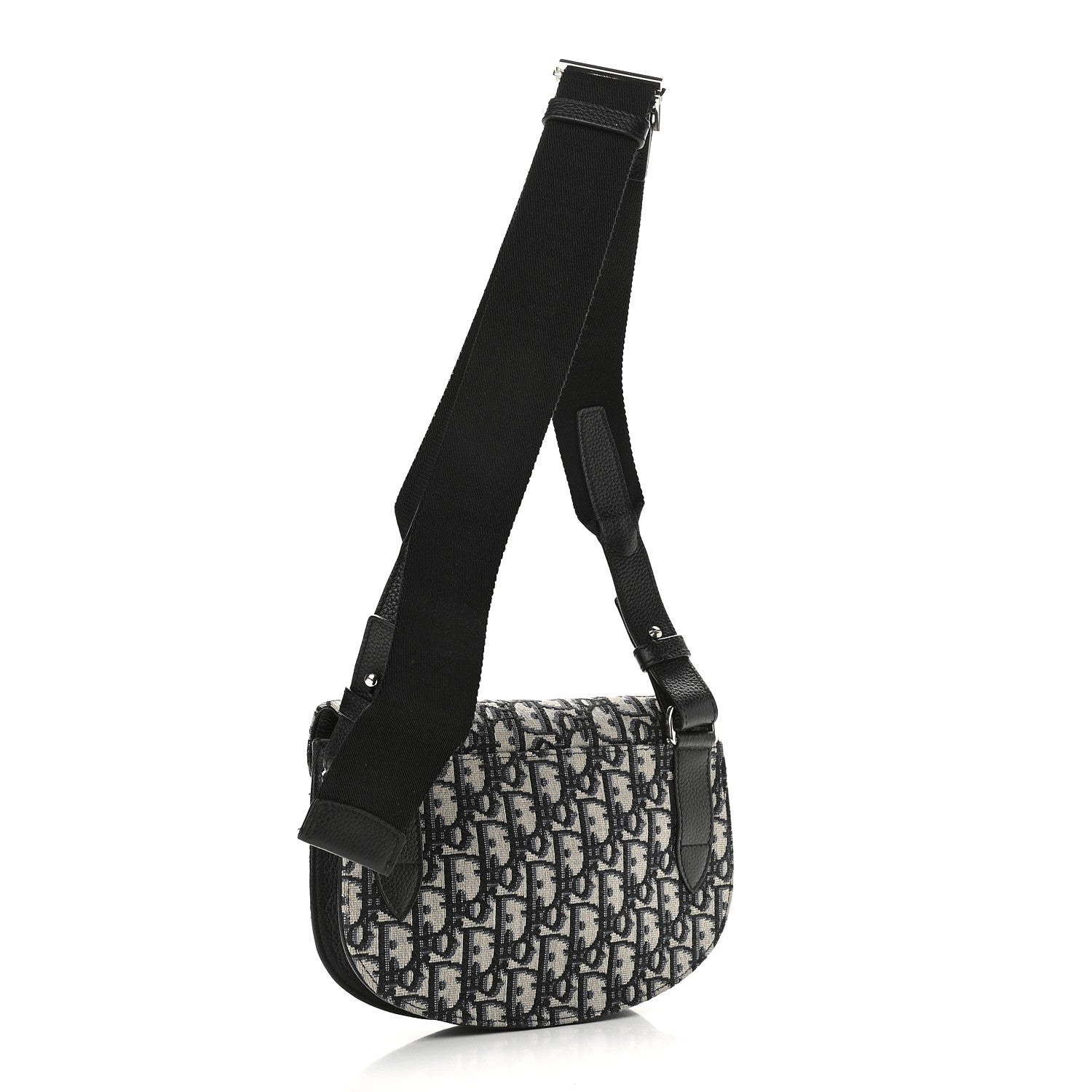 Christian Dior Oblique Saddle Messenger Pouch Beige Black 3 of 8