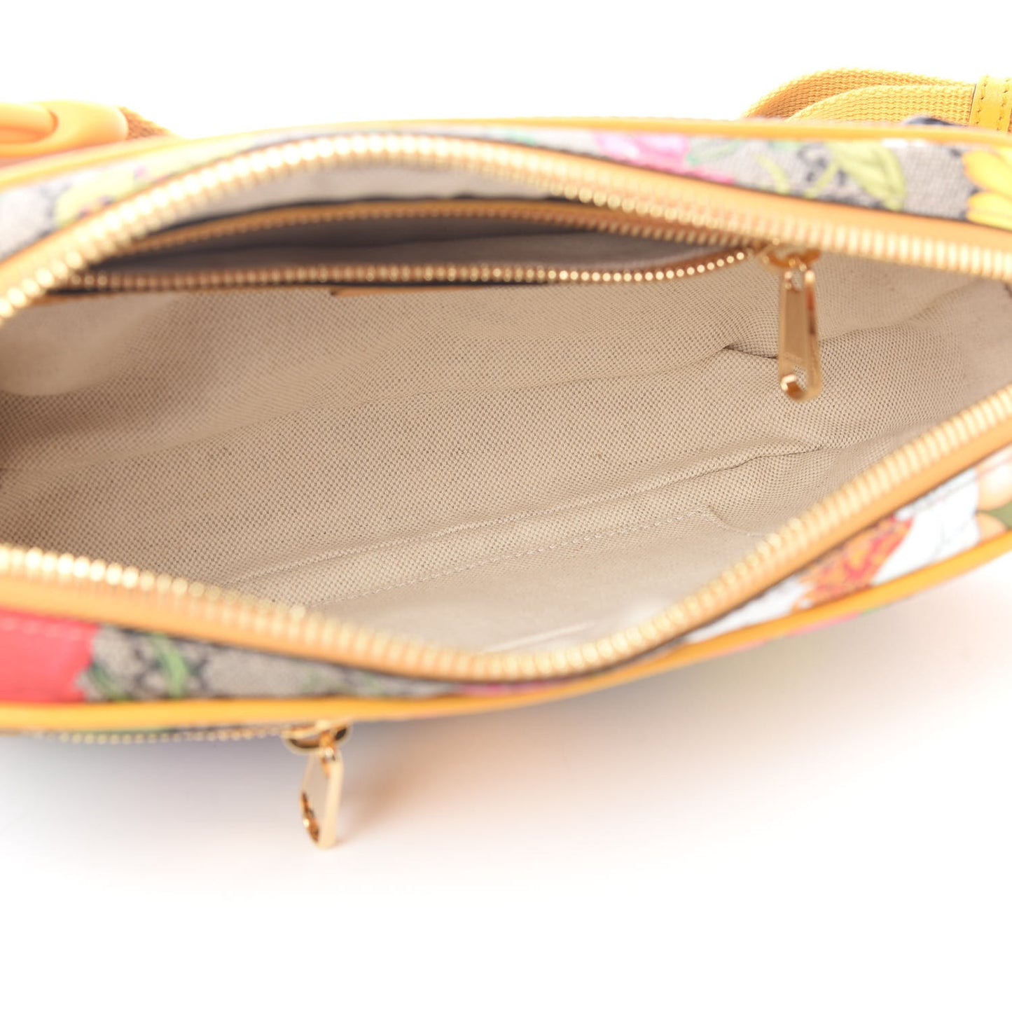 GG Supreme Monogram Flora Medium Ophidia Belt Bag Beige Multicolor Crop