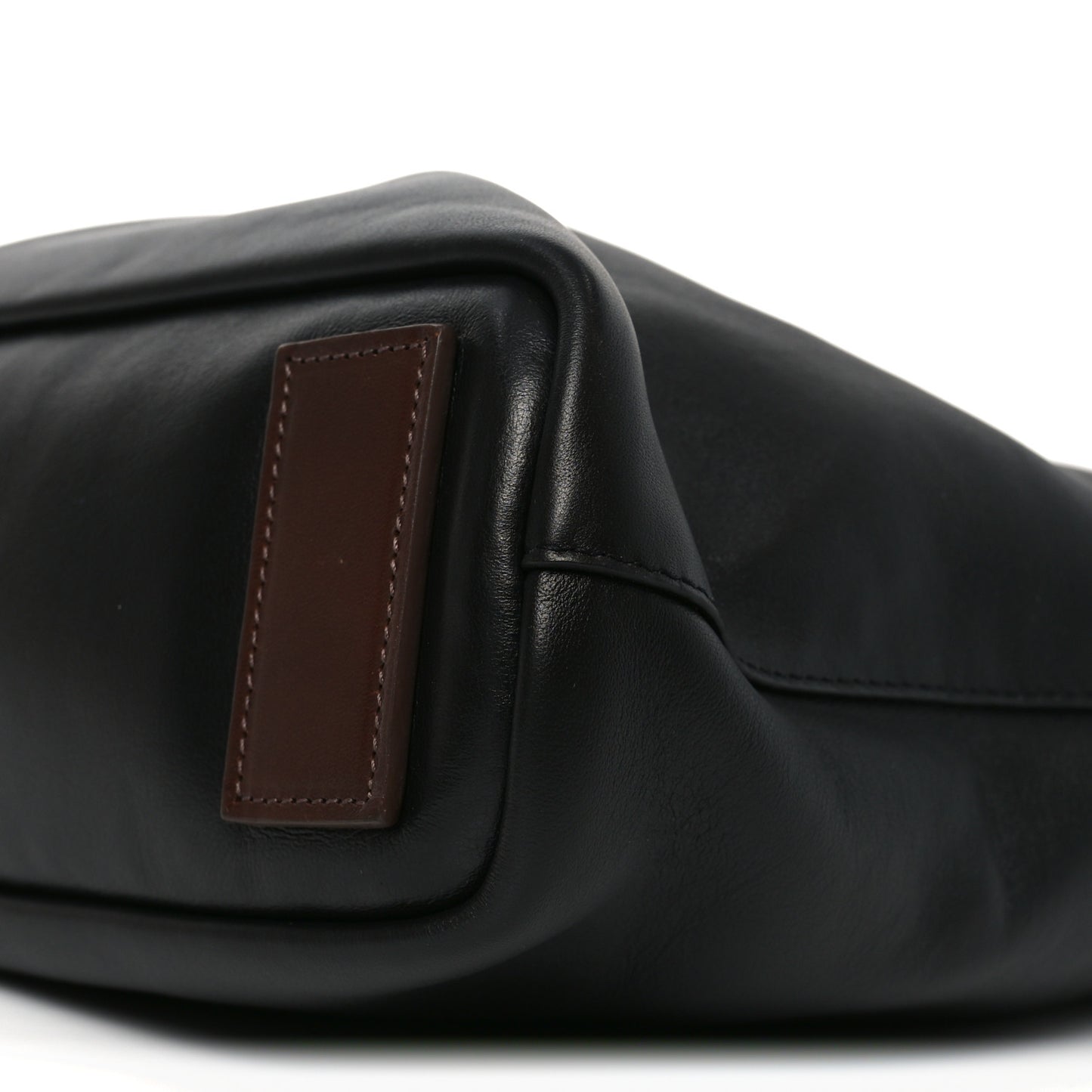 Calfskin Ring Tote Black Brown