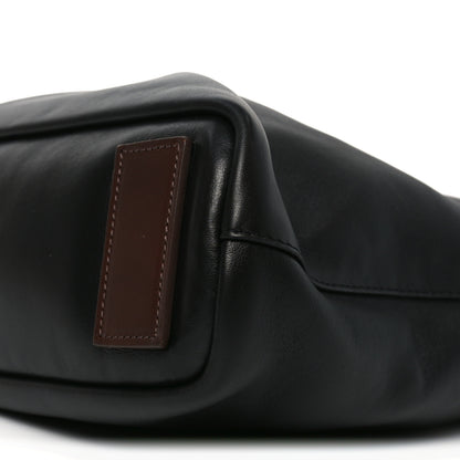 Saint Laurent Calfskin Ring Tote Black Brown 10 of 10