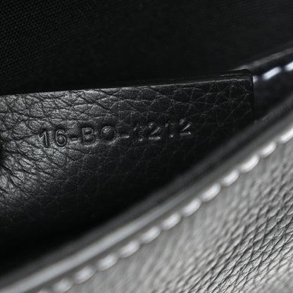 Christian Dior Grained Calfskin Vertical Saddle Pouch With Strap Black 7 of 10